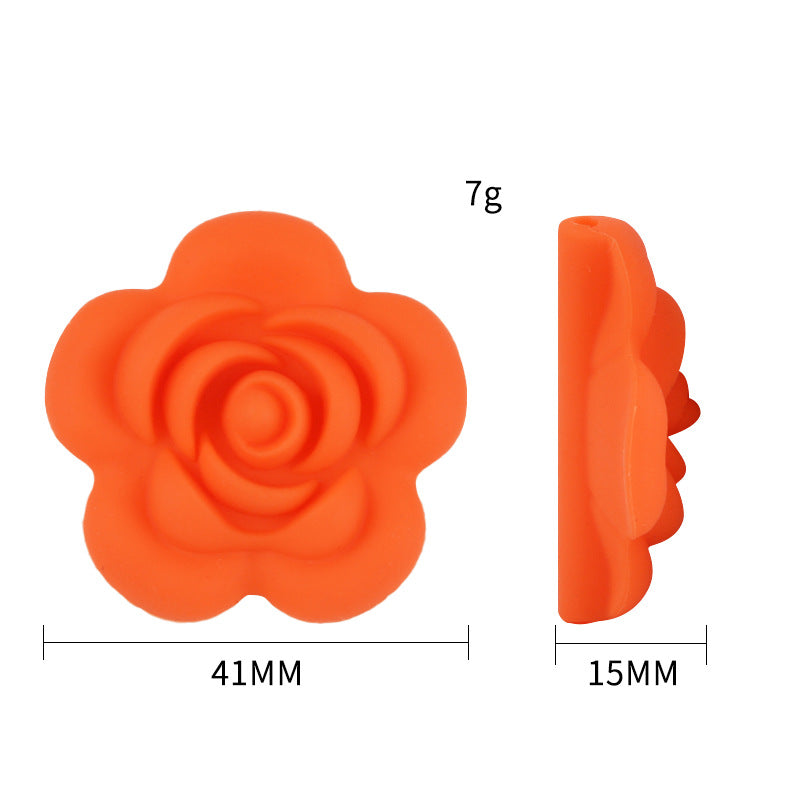 Cuentas de silicona de la dentición al por mayor 50 piezas de rosa